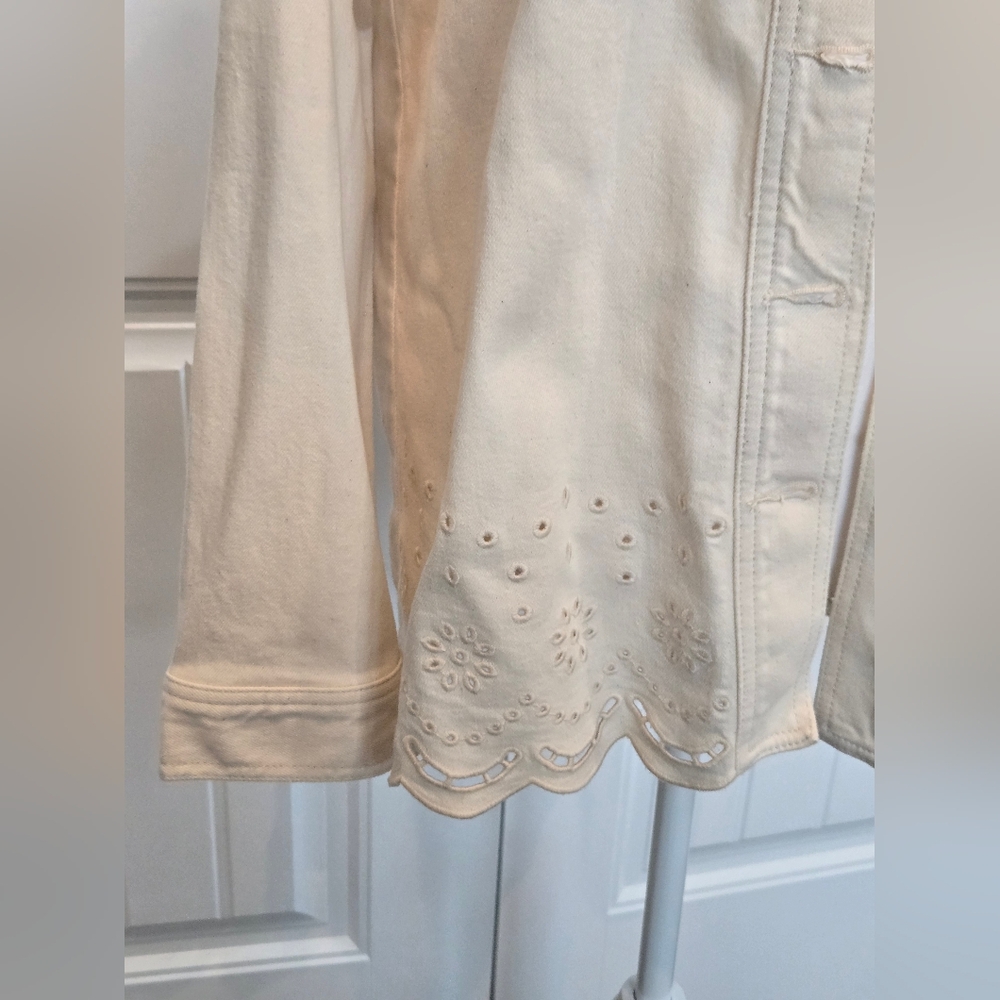 Loft Denim Eyelet Jacket, Size Medium - Picture 3 of 7